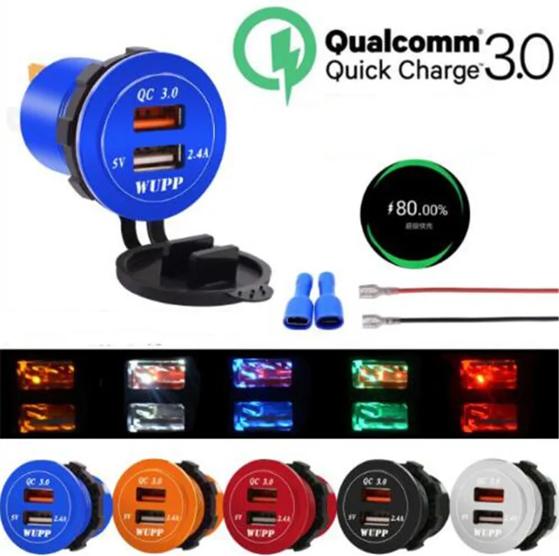 Автомобильное быстрое зарядное устройство QC 3 0 адаптер питания с двумя USB-портами