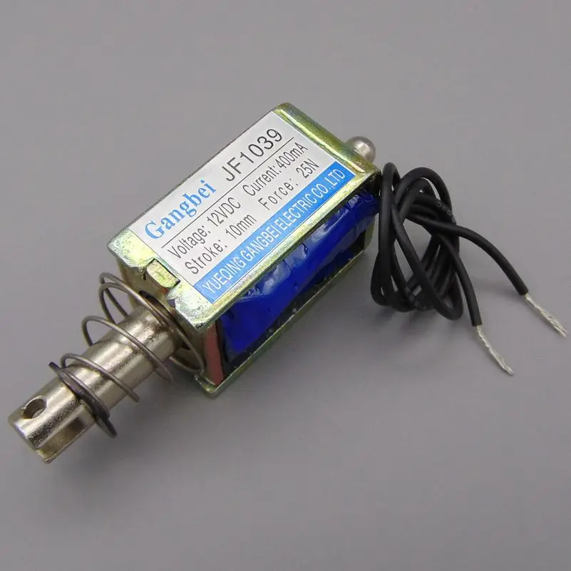 

gangbei-1039B Wholesale DC 12V 24V 400mA Force 25N travel 10mm Pull Type Linear Solenoid Electromagnet