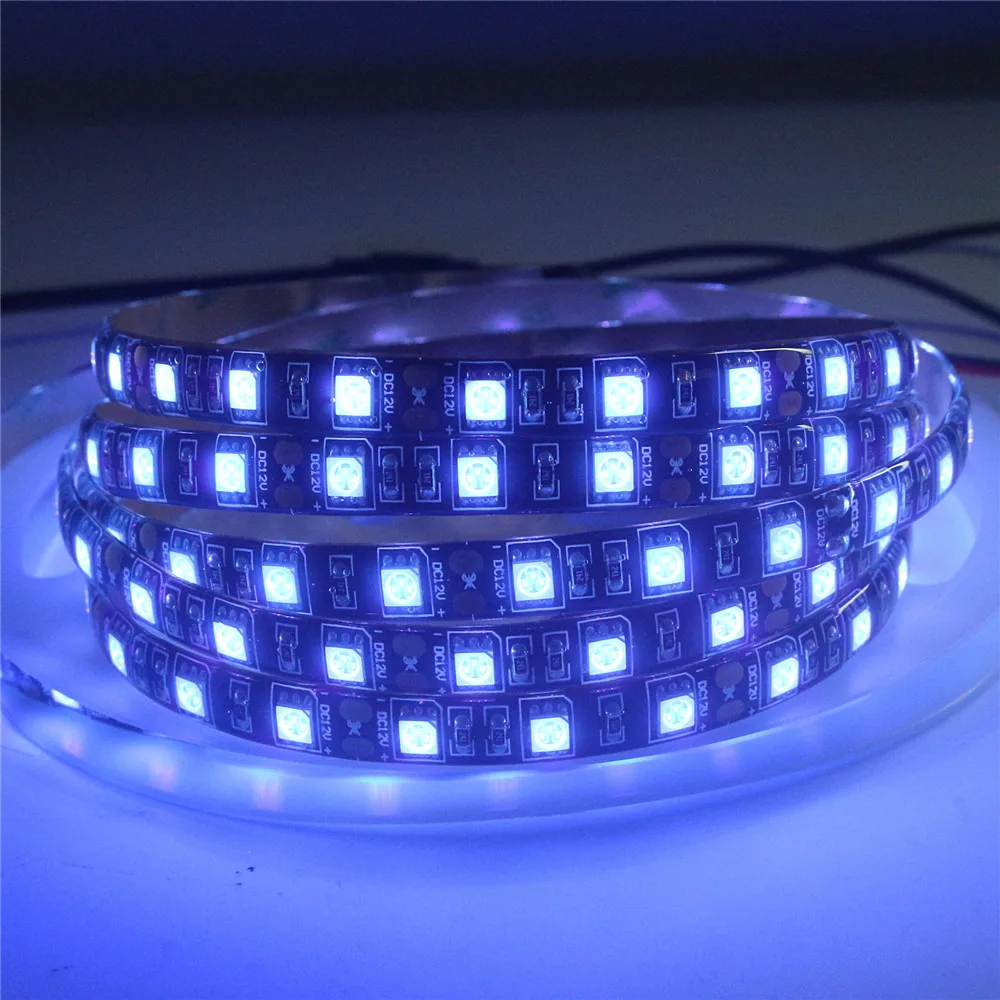 12V Черный PCB УФ светодиодный полосы светильник 5050 SMD водонепроницаемый ночная