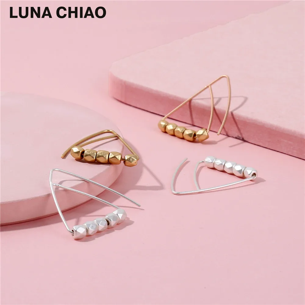 Серьги LUNA CHIAO с треугольными подвесками для женщин модные матовые
