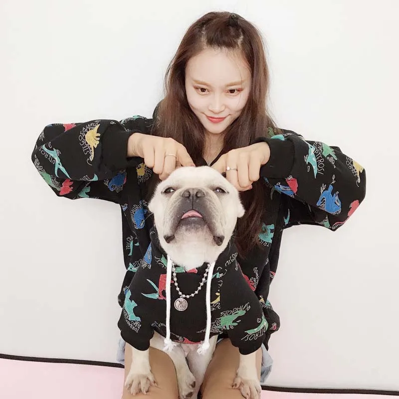 HSWLL Pet puppy Одежда Хлопок Щенок двухногая полосатая Толстовка Собака свитер осеннее пальто Французский бульдог кошка одежда Йоркшир
