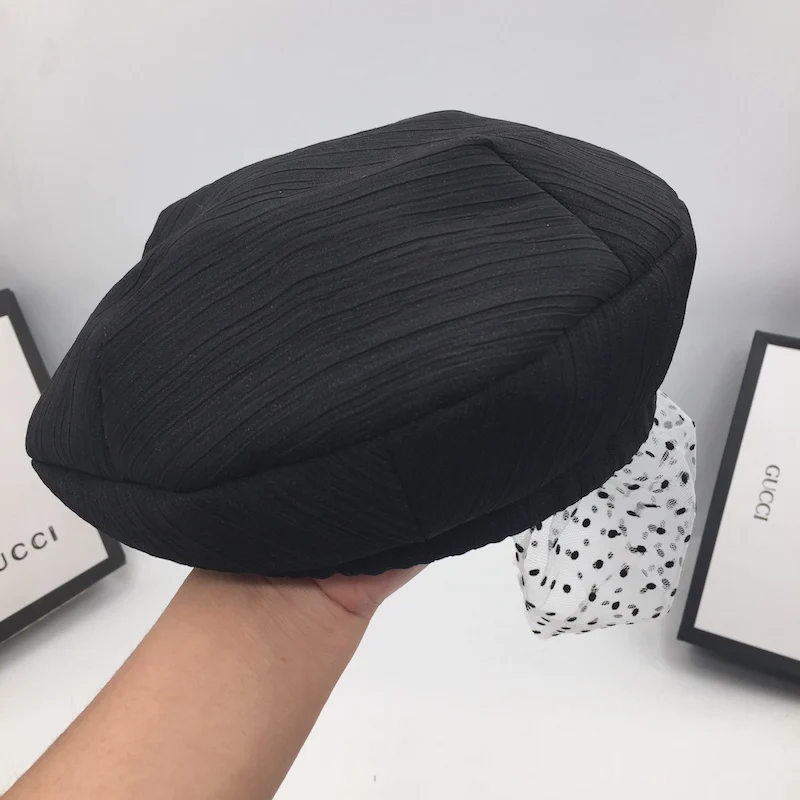 French fashion beret retro wave point joker thin female hat small pure and fresh painter of England cap | Аксессуары для одежды