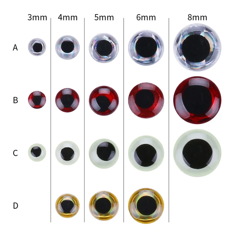 3D голографические рыболовные глаза для приманки мягкие формованные Мухы