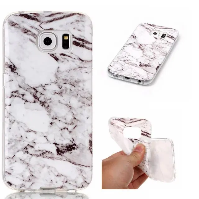 Fashion Soft Slim Granite Marble Texture IMD Design TPU Back Case Cover For Samsung Galaxy S6 EDGE |