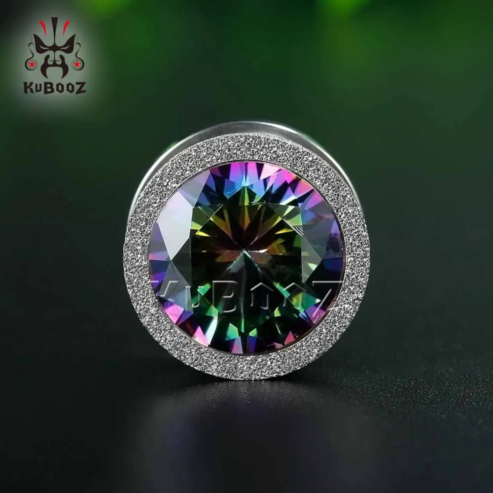 KUBOOZ затычки для ушей, тоннели, нержавеющая сталь, винт, циркон, кристалл, измельченный, окаменелый, модные ювелирные изделия для тела, пирсинг, серьги, подарок