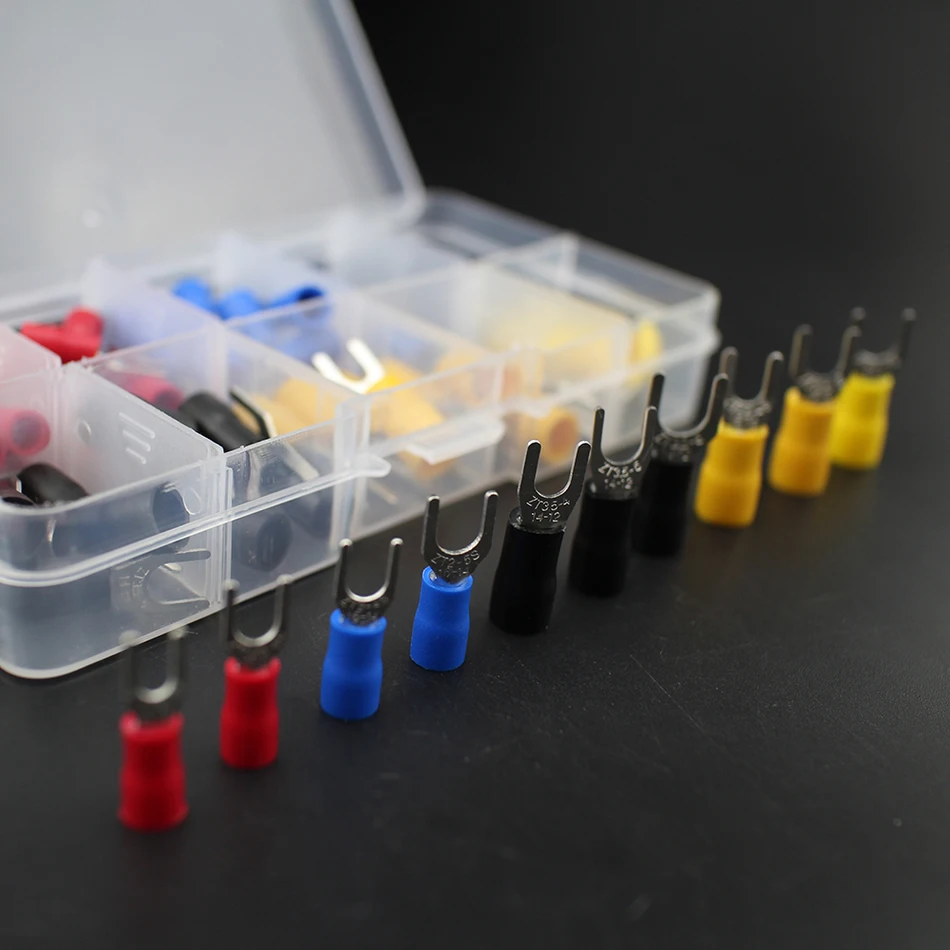 80 шт. Вилка Клемма медный обжимной соединитель изолированный конец шнура набор