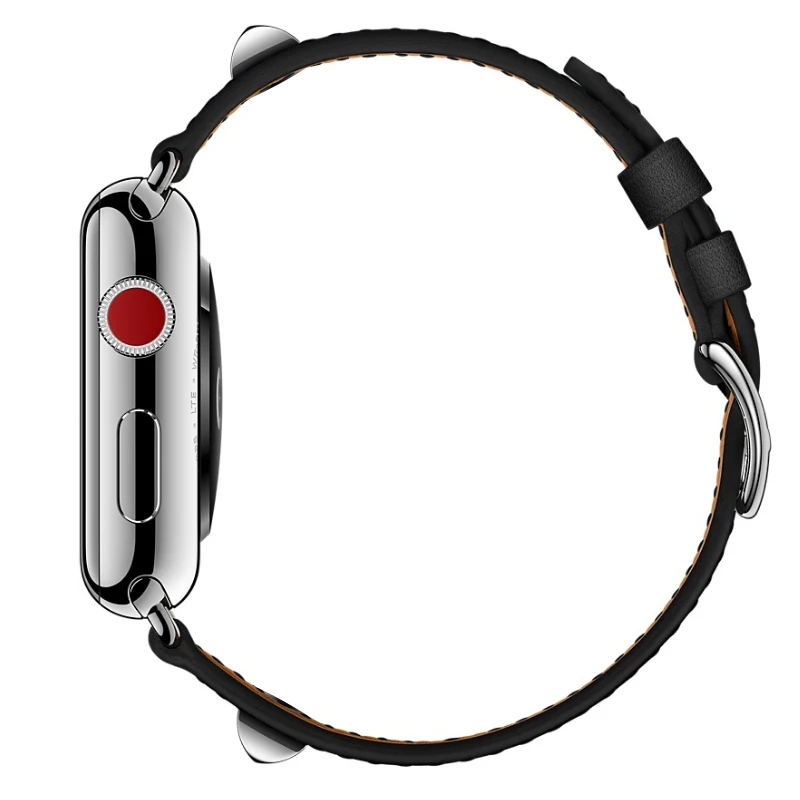Ремешок из натуральной кожи с логотипом Herm для Apple Watch Series 5, 4, 3, 2, 1, 44 мм, 40 мм, сменный ремешок для наручных часов iWatch