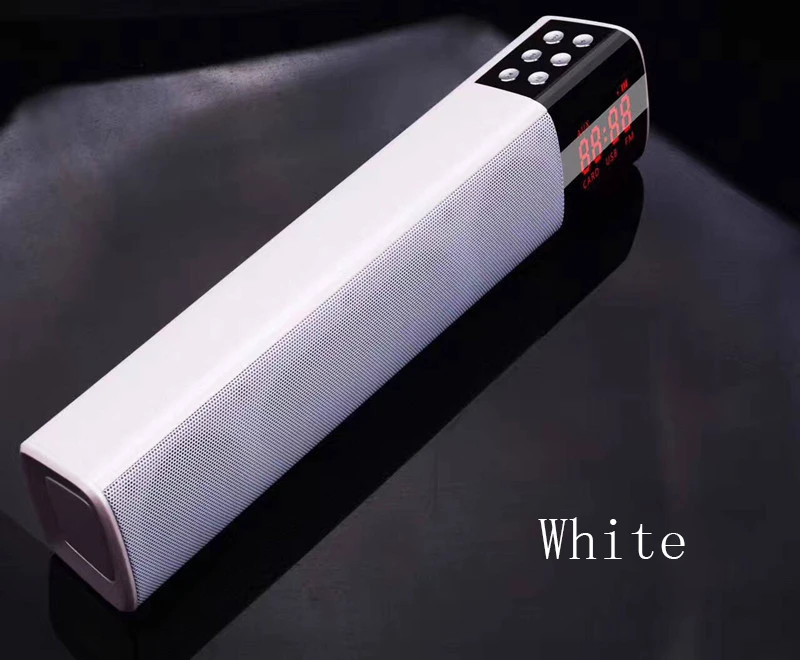 10 Вт HIFI портативный светодиодный беспроводной Bluetooth динамик стерео HIFI громкий динамик Саундбар TF FM Bluetooth Колонка для ПК ТВ телефона динамик - Цвет: Белый