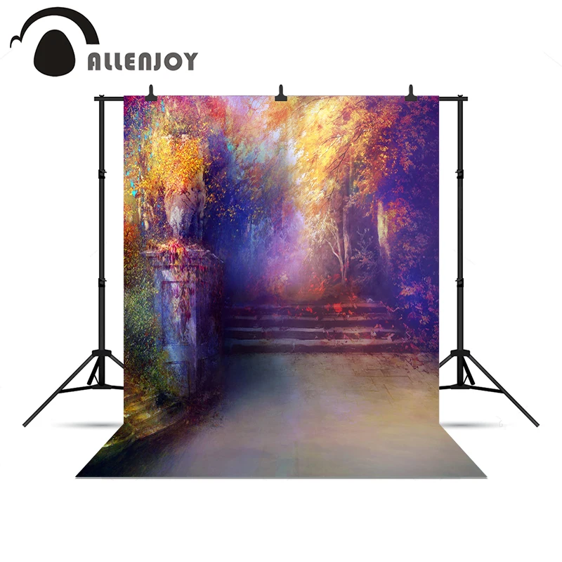 Allenjoy Фотофон Золотые листья Красивые Сказочные дети красочные виниловые фоны