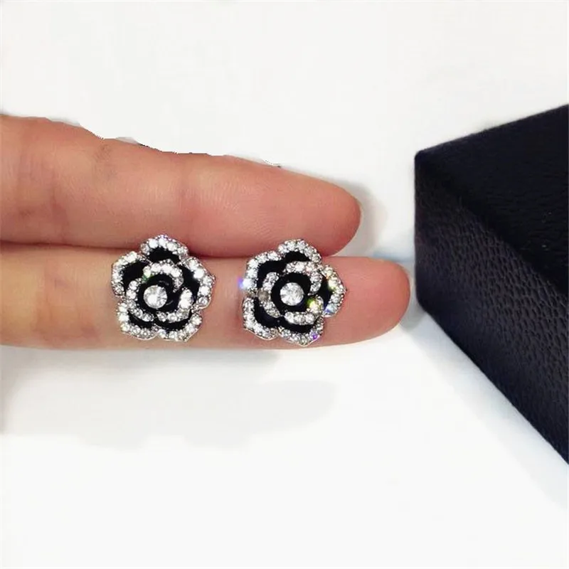 Классические серьги гвоздики в виде розы для женщин украшения элегантные модные