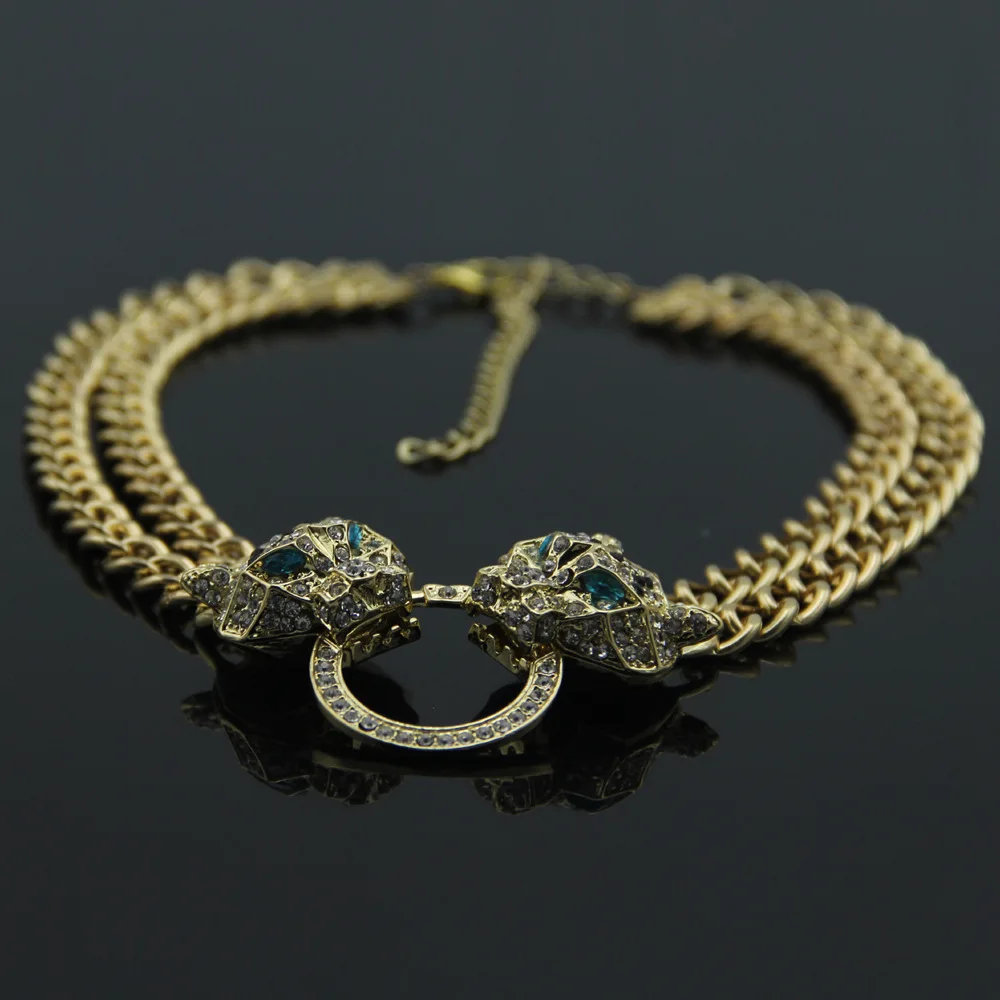 Женское леопардовое ожерелье в стиле хип хоп с фианитами|Ожерелья подвеской| |