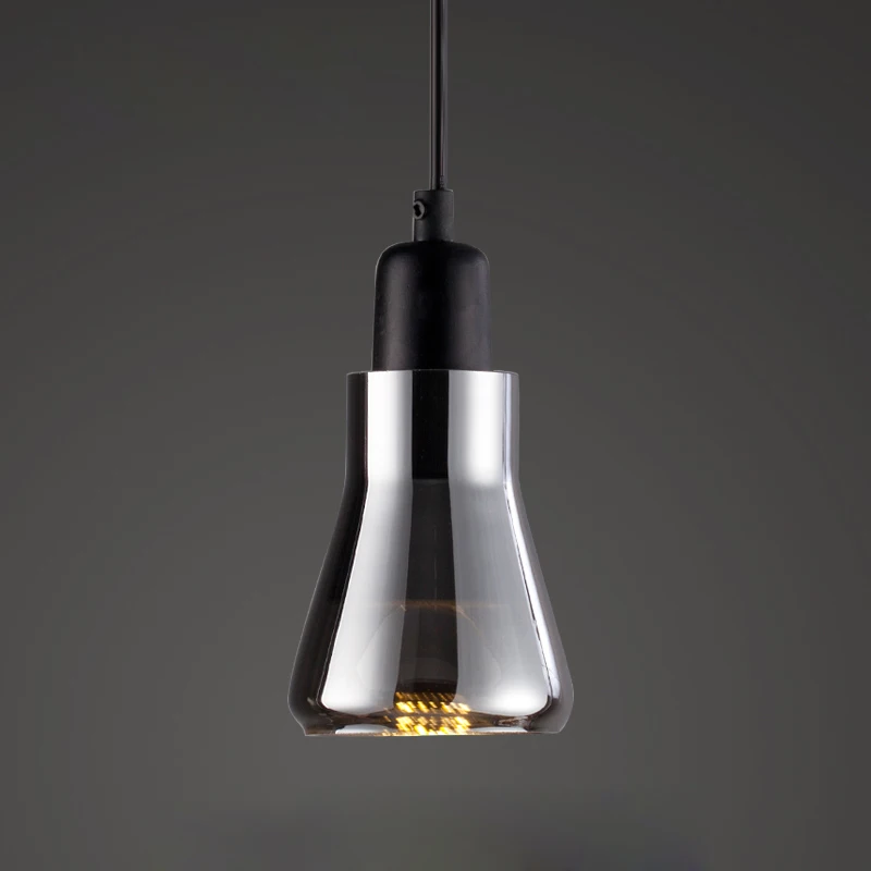 Modern Smoke Gray Glass Pendant Lights for Restaurant Special Disc Design Lamp lustres e pendentes sala jantar Lighting | Освещение