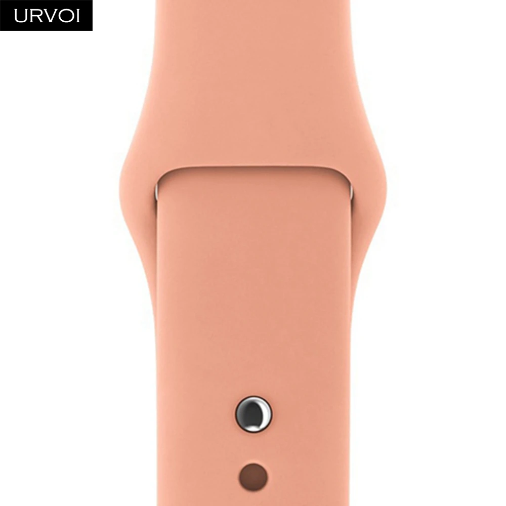 Flamingo Спортивный ремешок URVOI для Apple Watch series 5, 4, 3, 2, 1, силиконовый ремешок для iWatch, 44 м, с застежкой, цветная замена, новинка - Цвет ремешка: Flamingo