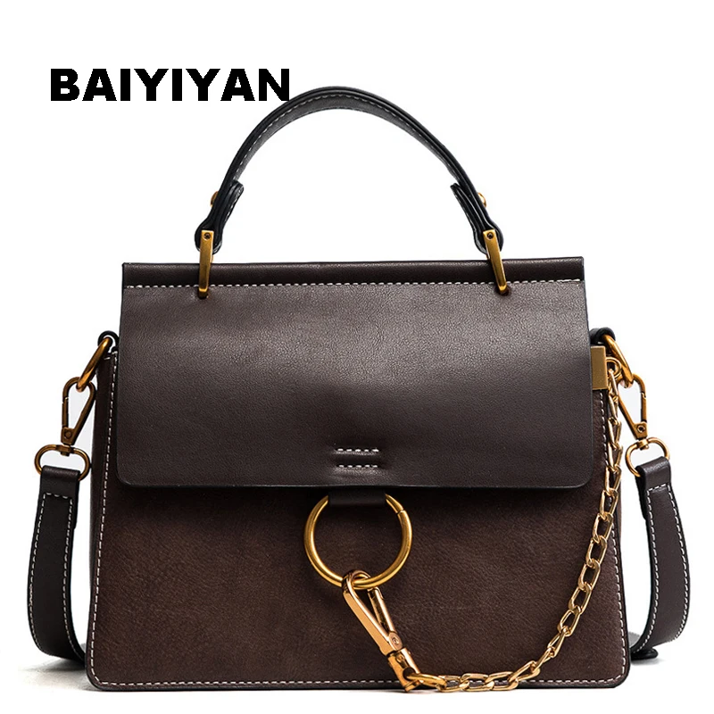 Женская сумка мессенджер из ПУ кожи с круглой цепочкой|vintage tote bag|leather messenger bagtote bag |