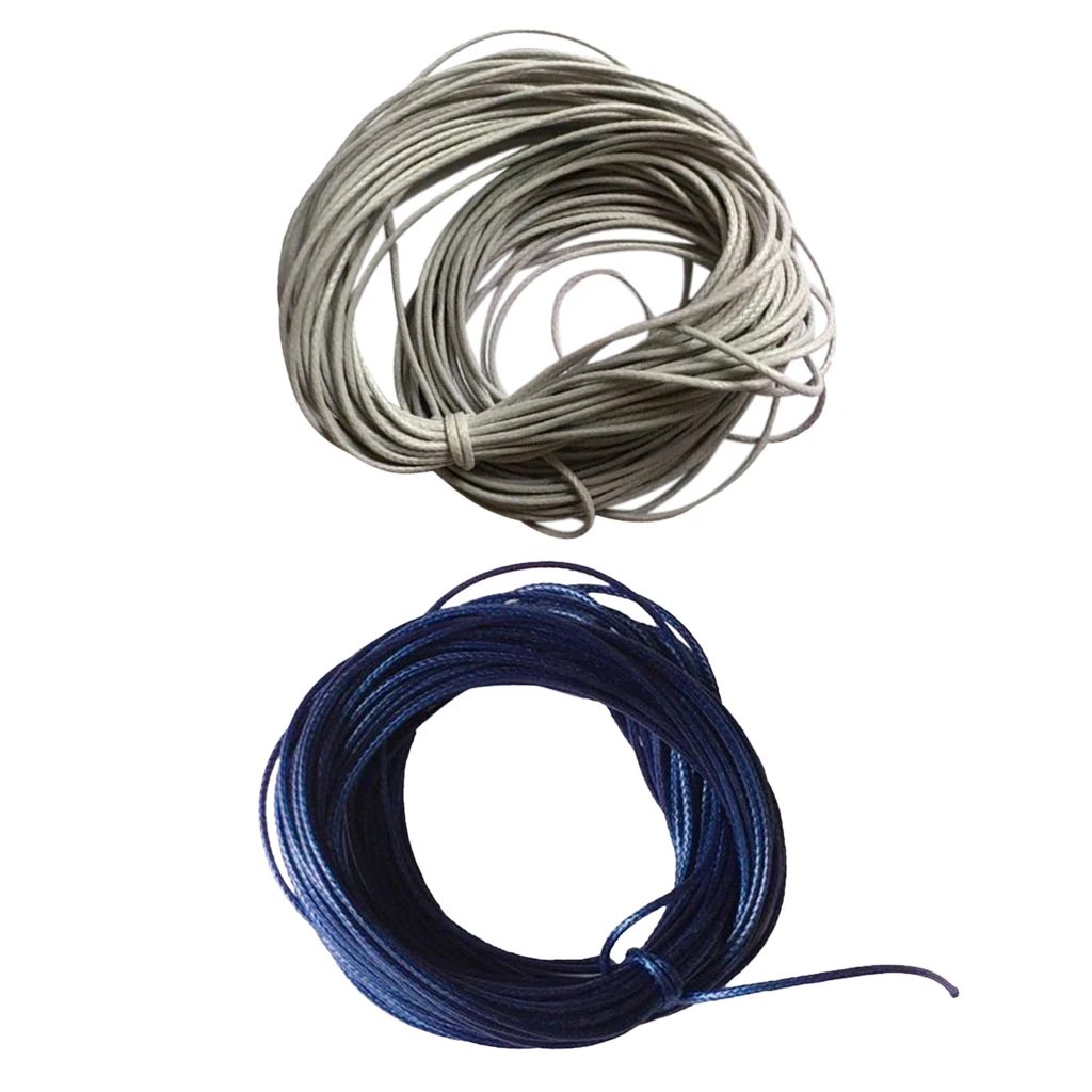 2 шт. 10 метров Вощеная нейлоновая веревка для ожерелья браслета 1 мм серый
