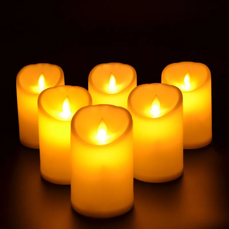 Желтые янтарные движущиеся фитили светодиодные беспламенные Свечи 3 батареи AAA в