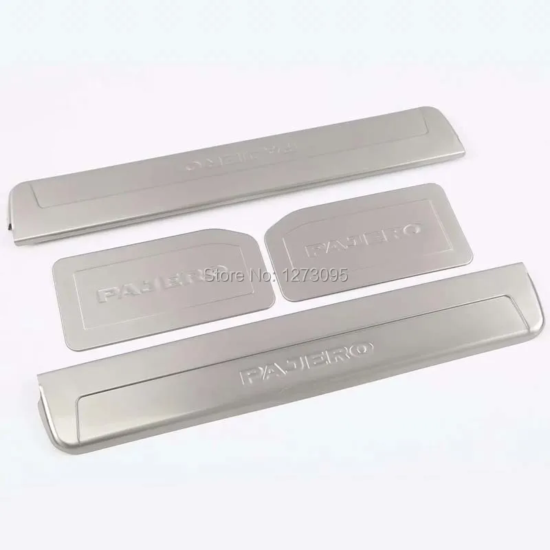 

For 2013 2014 2015 Mitsubishi Pajero IV Stainless Scuff Plate Door Sill Guard Pedal Protector Cover Trim Car Styling Accessory