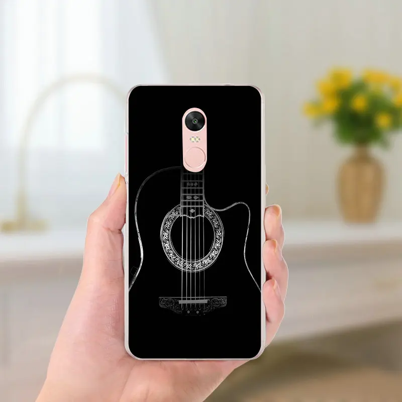 Мягкий силиконовый чехол для телефона из ТПУ с надписью Love Guitar Music Xiaomi Redmi Mi Note 4X2 3