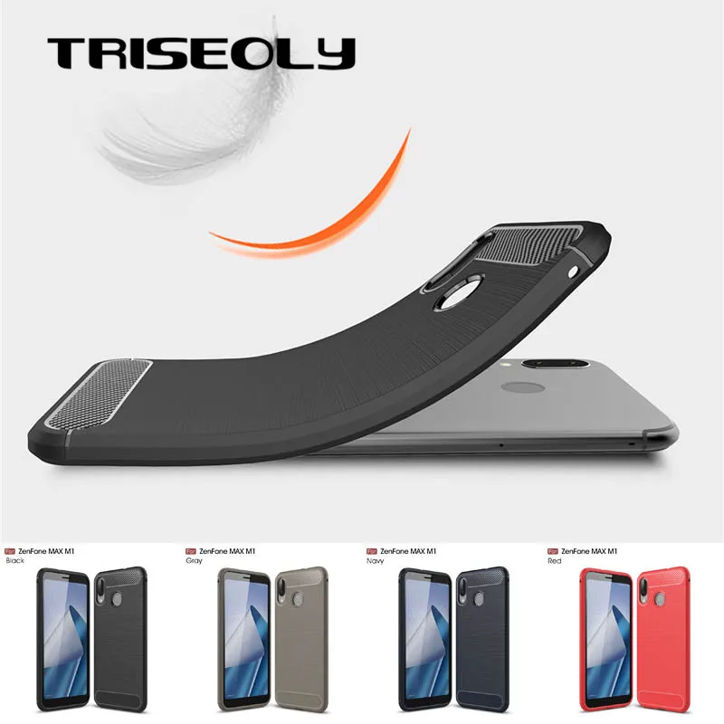 TRISEOLY для ASUS ZenFone Max M1 ZB555KL резиновый чехол из углеродного волокна ZB555 KL X00PD |