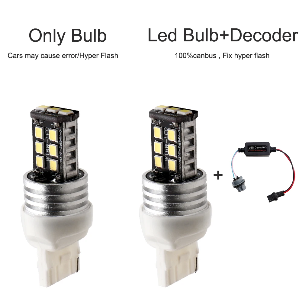 2X T20 светодиодный + декодер 7440 W21W 7443 W21/5W 2835 15 SMD Canbus тормозные огни 12V DC