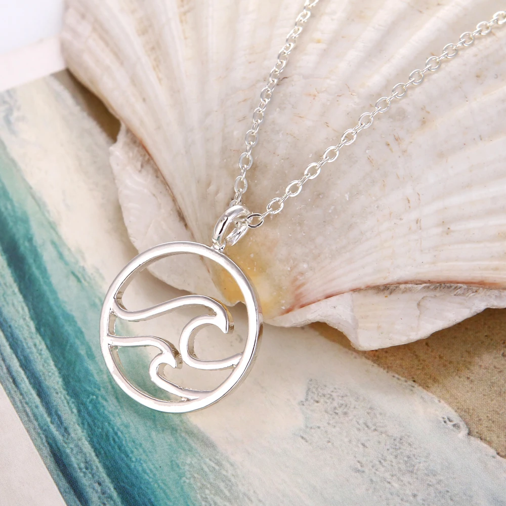 SanLan 20 шт. минималистское красивое и изящное двойное ожерелье из морской волны -