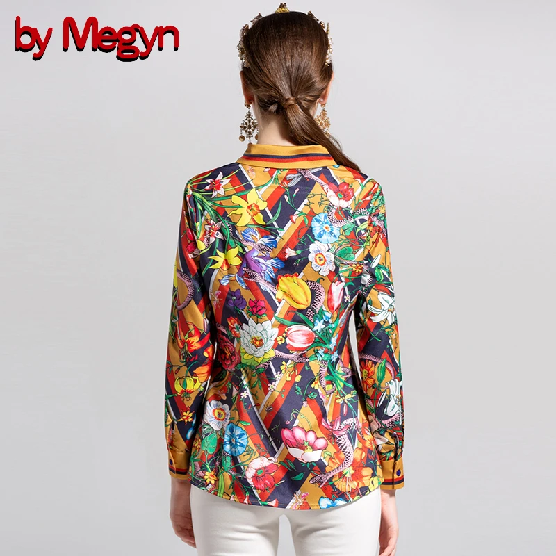 По Megyn летняя блузка женская мода Бабочка Цветочный змеиный принт блузки с