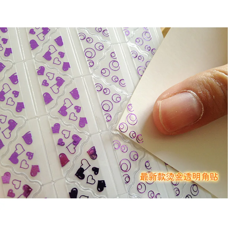 390 шт./лот 5 листов DIY бронзовые прозрачные Угловые бумажные наклейки для