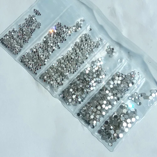 4-16 clear 1600pcs 1600 шт, Стразы для ногтей, белые, разноцветные, основа, стекло, плоская задняя сторона, 3D, очаровательный бриллиант, камень, блестящие бусины, украшение для ногтей - Цвет: 4-16 clear 1600pcs