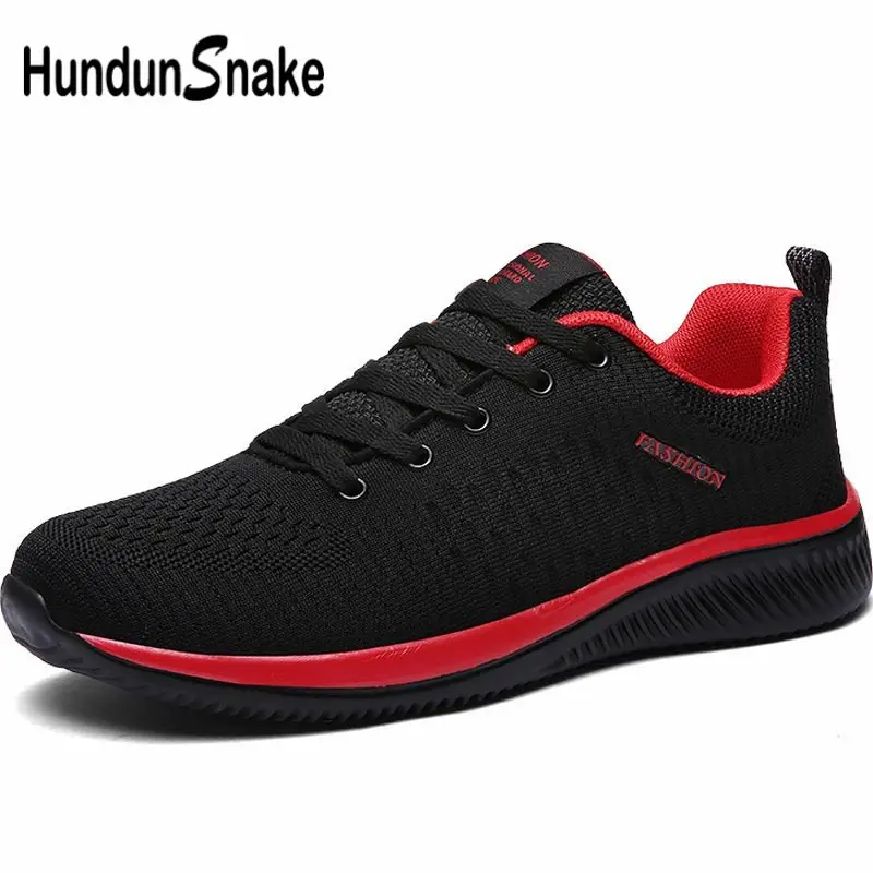 black red Hundunsnake, летние мужские кроссовки, мужские кроссовки, спортивная обувь, мужская спортивная обувь, дышащая, chaussure homme, черная обувь, A-015 - Цвет: black red