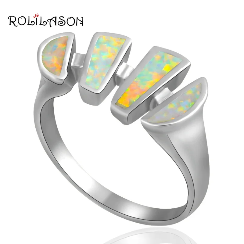 Модный бренд серебро штампованные ювелирные изделия зеленый опал Кольца для