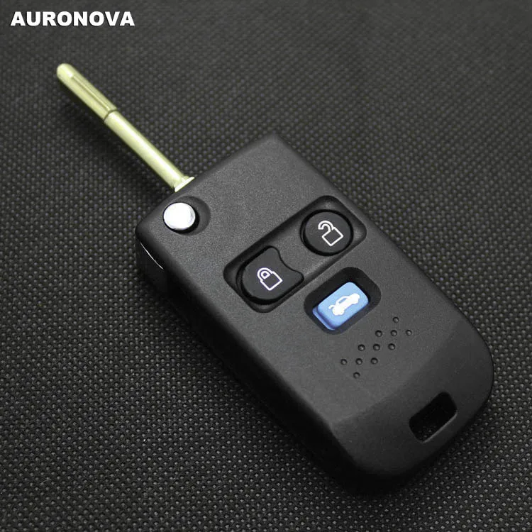 AURONOVA новый обновленный Складной Корпус ключа для Ford Kuga F150 F750 2 + 1 голубые кнопки