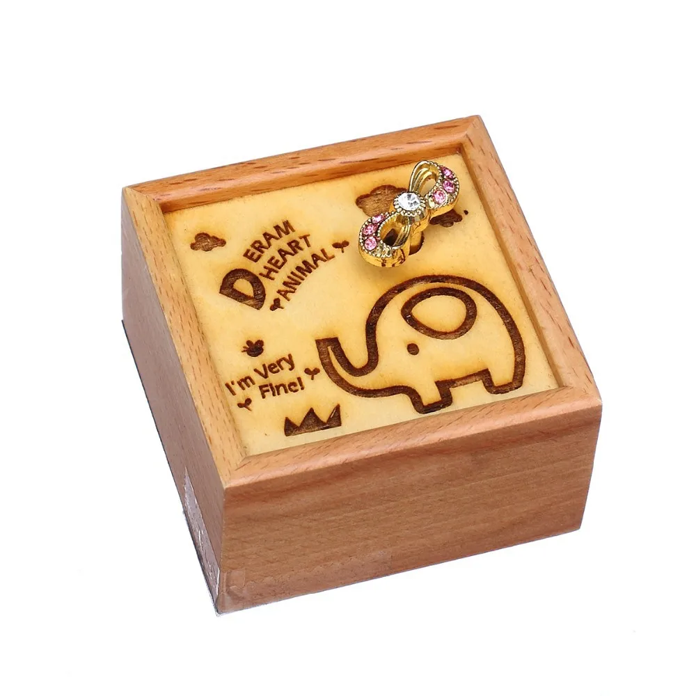 Классическая Мини Музыкальная Шкатулка Деревянный Заводной Топ 4 шт./лот Tune Castle in