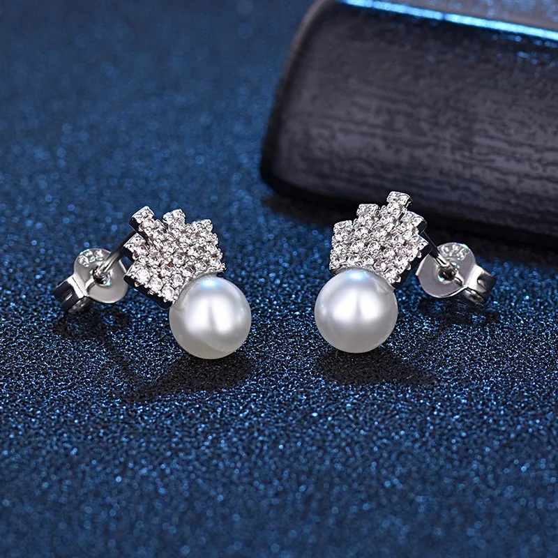 Красочные. gem модные украшения шпильки серьги для женщин Имитация Жемчуга Корона