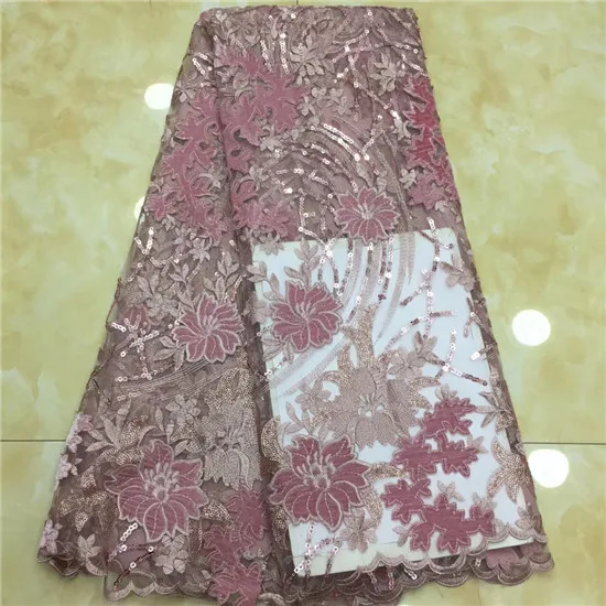 2019 Latest African Lace Fabric/ High Quality Plum Nigeria Mesh Lace/ French Beaded Fabric For Fashion Dresses black | Дом и сад