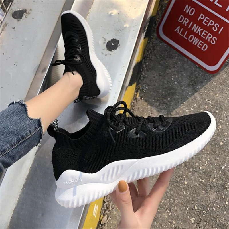 Новый 2019 для женщин дамские туфли на плоской подошве спортивная женская обувь