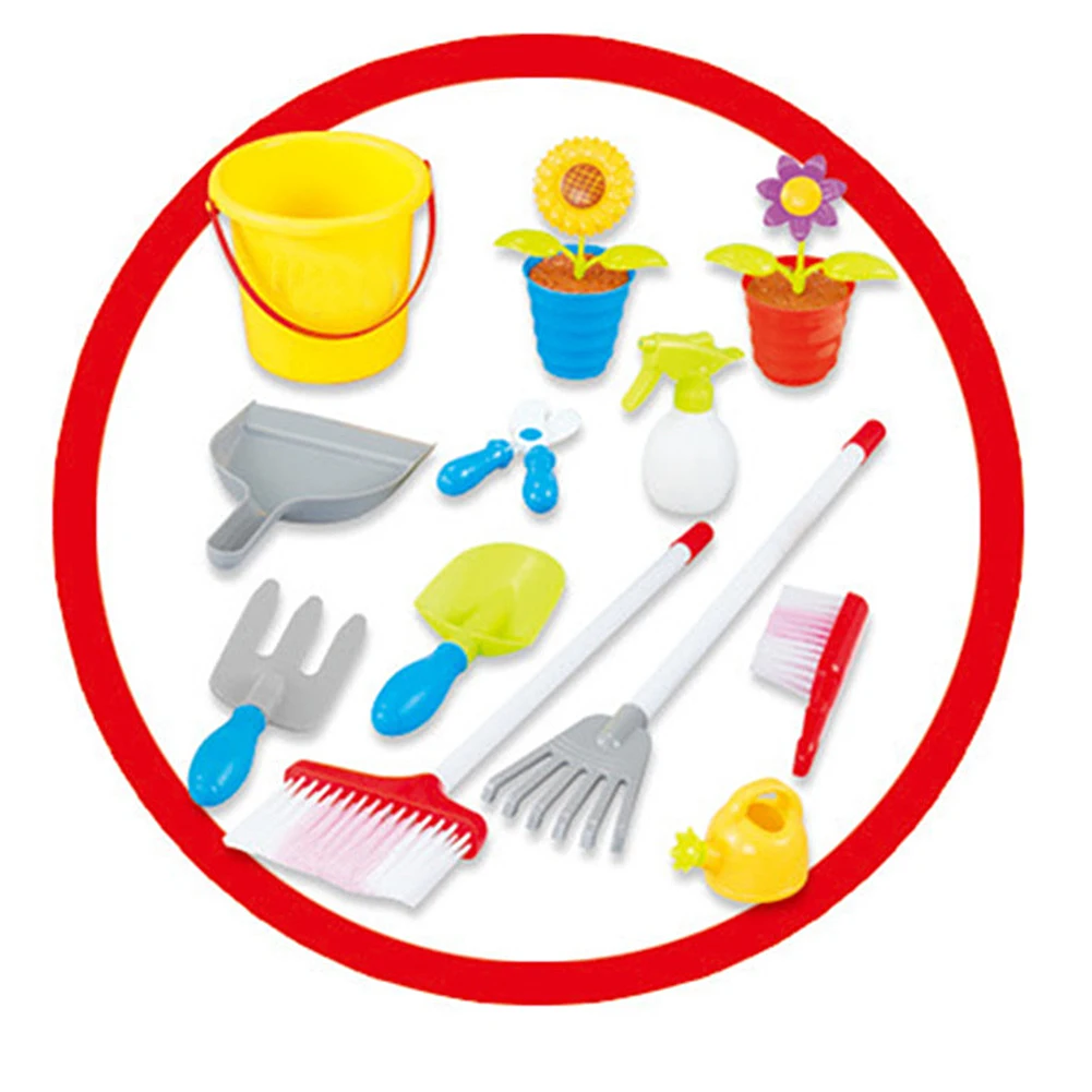 24 шт набор для чистки раннего развития детей ролевые игры игрушки детям тележка