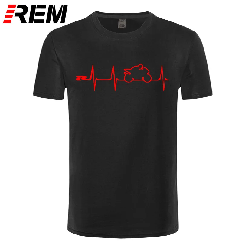 REM новая крутая футболка Япония мотоциклы сердцебиение GSXR 1000 750 600 k7 - Цвет: black red