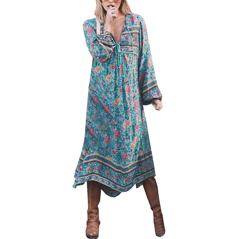 Осеннее богемное платье для беременных с длинными рукавами; vestidos; Одежда для беременных женщин; платья с принтом и кисточками; Одежда для беременных