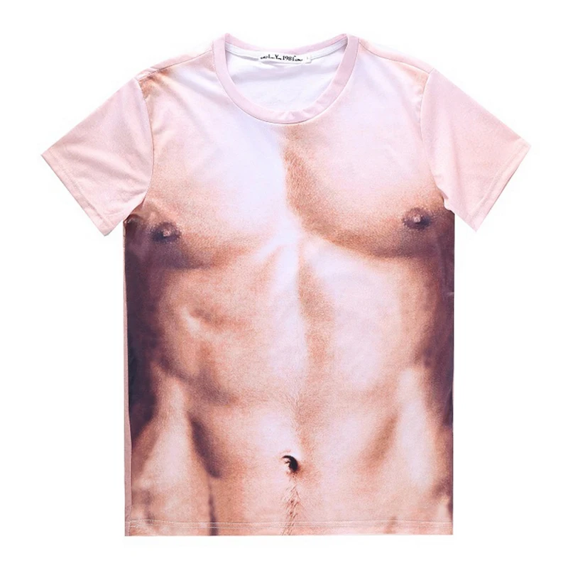 Футболка мужская компрессионная с круглым вырезом и 3D принтом мышц|men t shirt|t shirtcrew