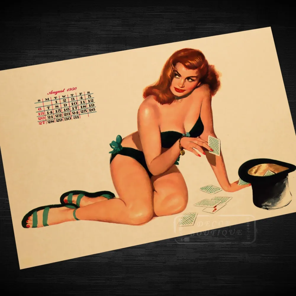 Покерные игральные карты Шпилька для девочек винтажный постер классический