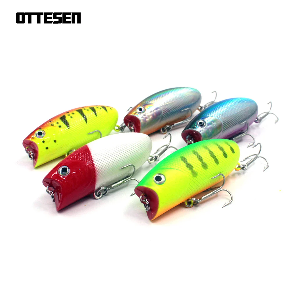 OTTESEN 1 шт./лот 58 мм 10 5 г Поппер рыболовная приманка пластиковая жесткая 3D лазер