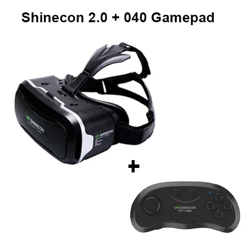 040 Gamepad VR Shinecon 2,0 3D очки виртуальной реальности Гарнитура для смартфона Google Cardboard VR шлем для Iphone Android 4,7-6 'телефона - Цвет: 040 Gamepad