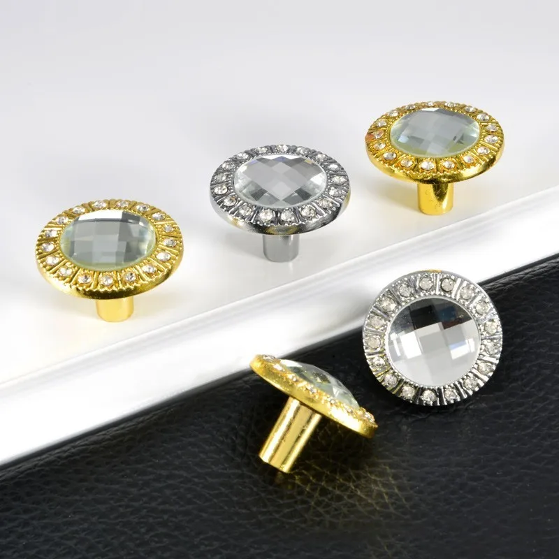 30mm Diamond Shape Cabinet Knobs And Handles For Furniture Crystal Glass Gold Kitchen Cupboard Door Closet Drawer Pulls | Обустройство