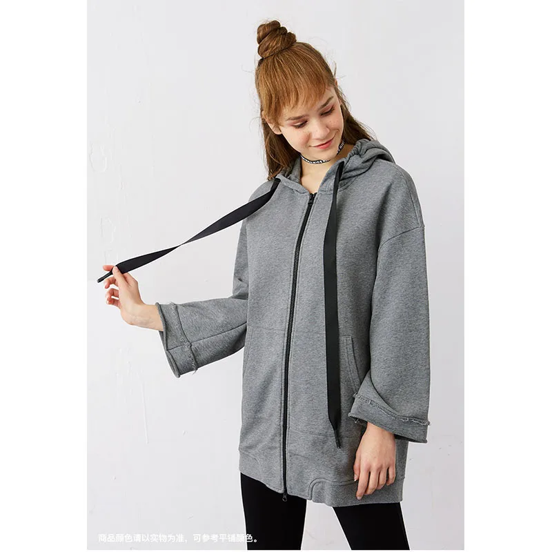 Женская куртка с длинным рукавом и капюшоном Windbreak весенне осенняя Повседневная