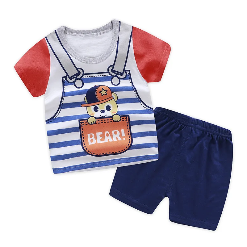 Брендовая дизайнерская летняя одежда для маленьких мальчиков новорожденных