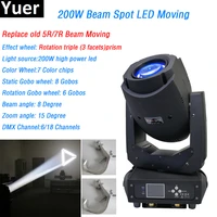 beam spot 2in1 200w led moving head light 7 colors 3 facets prism 618 dmx channels 2 gobo wheels dj disco party concert light