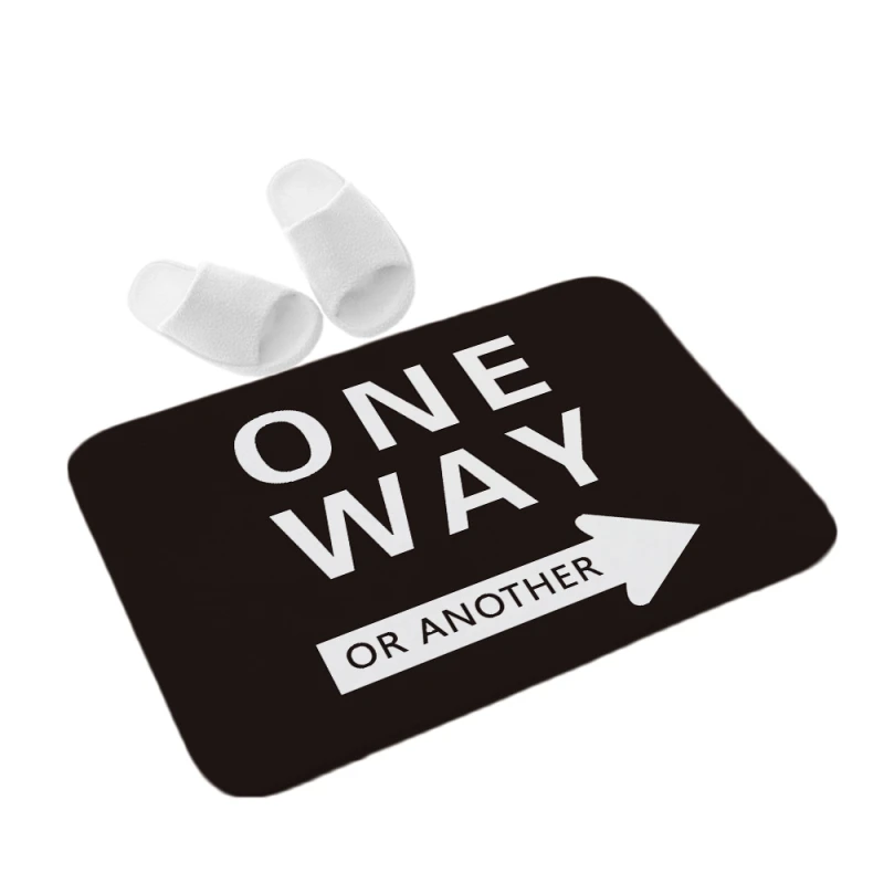 ONE WAY Прямоугольный напольный коврик, креативный уникальный дверной коврик, домашний коврик, супер мягкий абсорбирующий коврик для ванной, дверной входной черный коврик, 40 см* 60 см - Цвет: ONE WAY