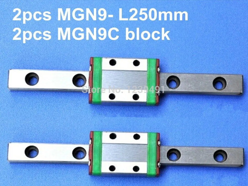 

Линейная направляющая MGN9 9 мм, 2 шт., 250 мм с линейным блоком 2 шт. mini MGN9C