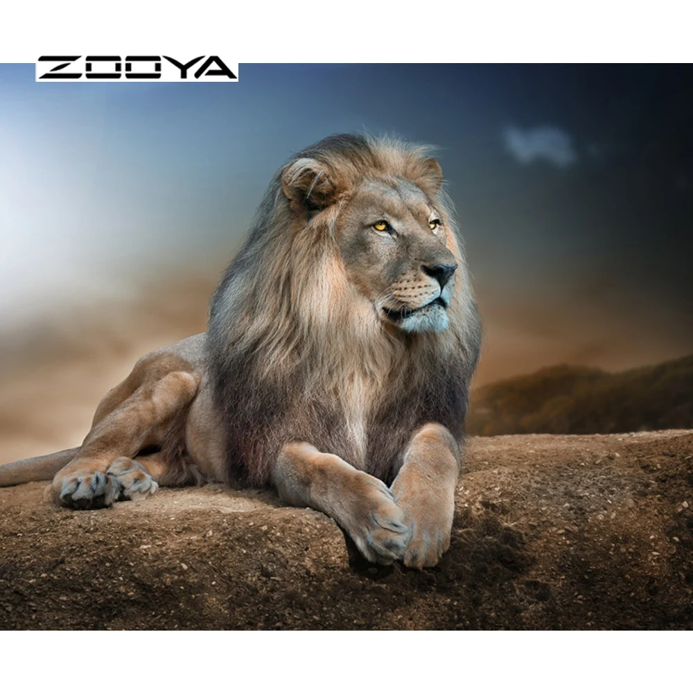 ZOOYA Алмазная картина с изображением Льва полная вышивка узор стразы мозаика