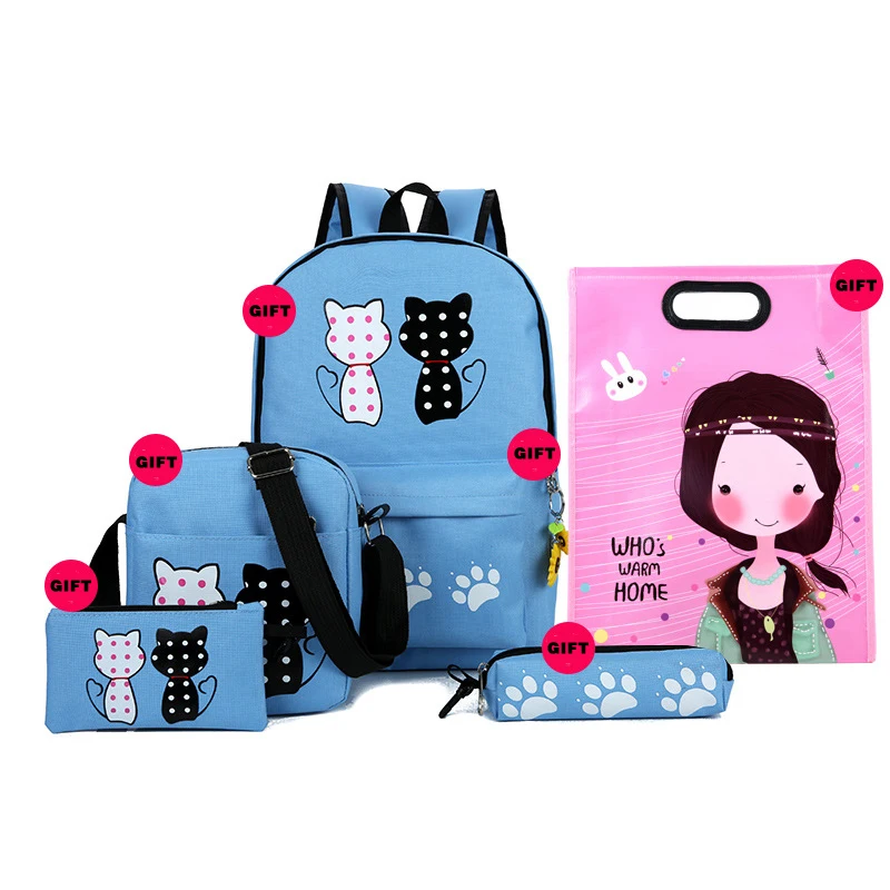 Лидер продаж Модный комплект из 5 предметов сумка женский рюкзак милые школьные